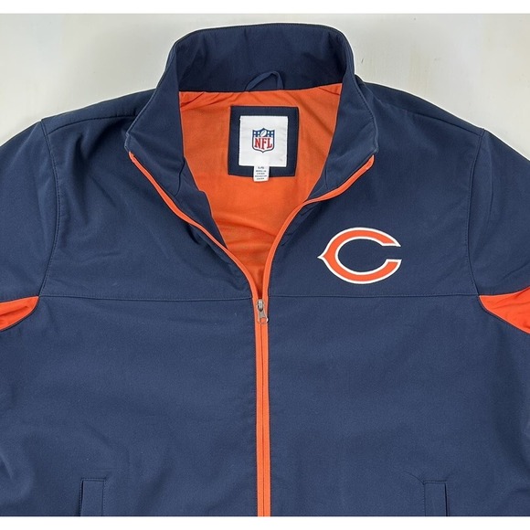 NFL Other - Chicago Bears Men's Large Blue Jacket Performance Full Zip Spell Out Logo NFL
